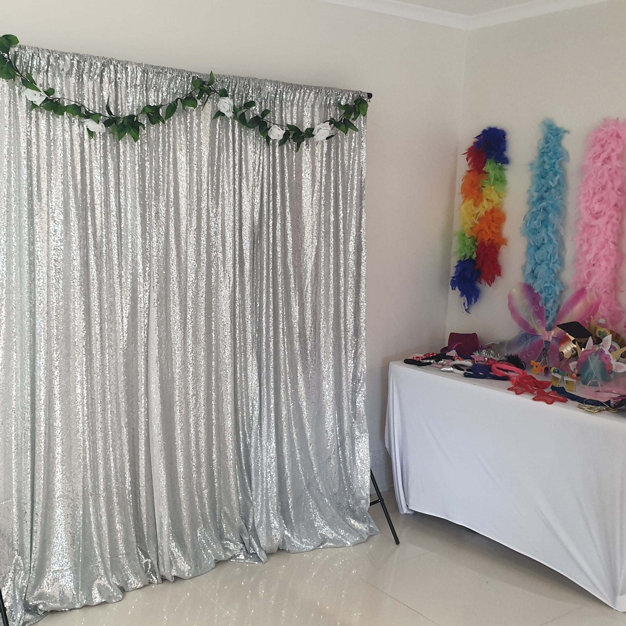 Silver open air photo booth