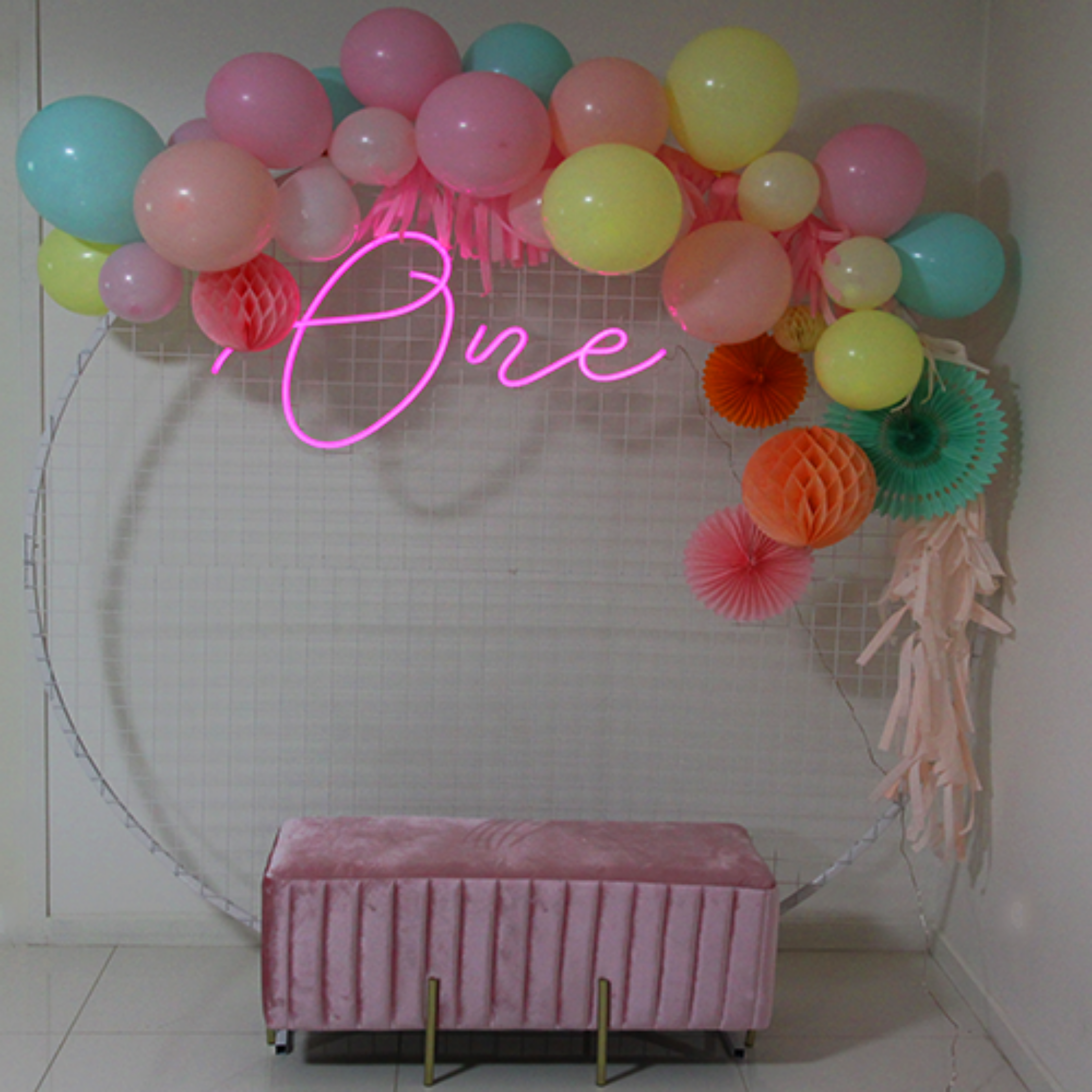 One Neon Sign and Backdrop
